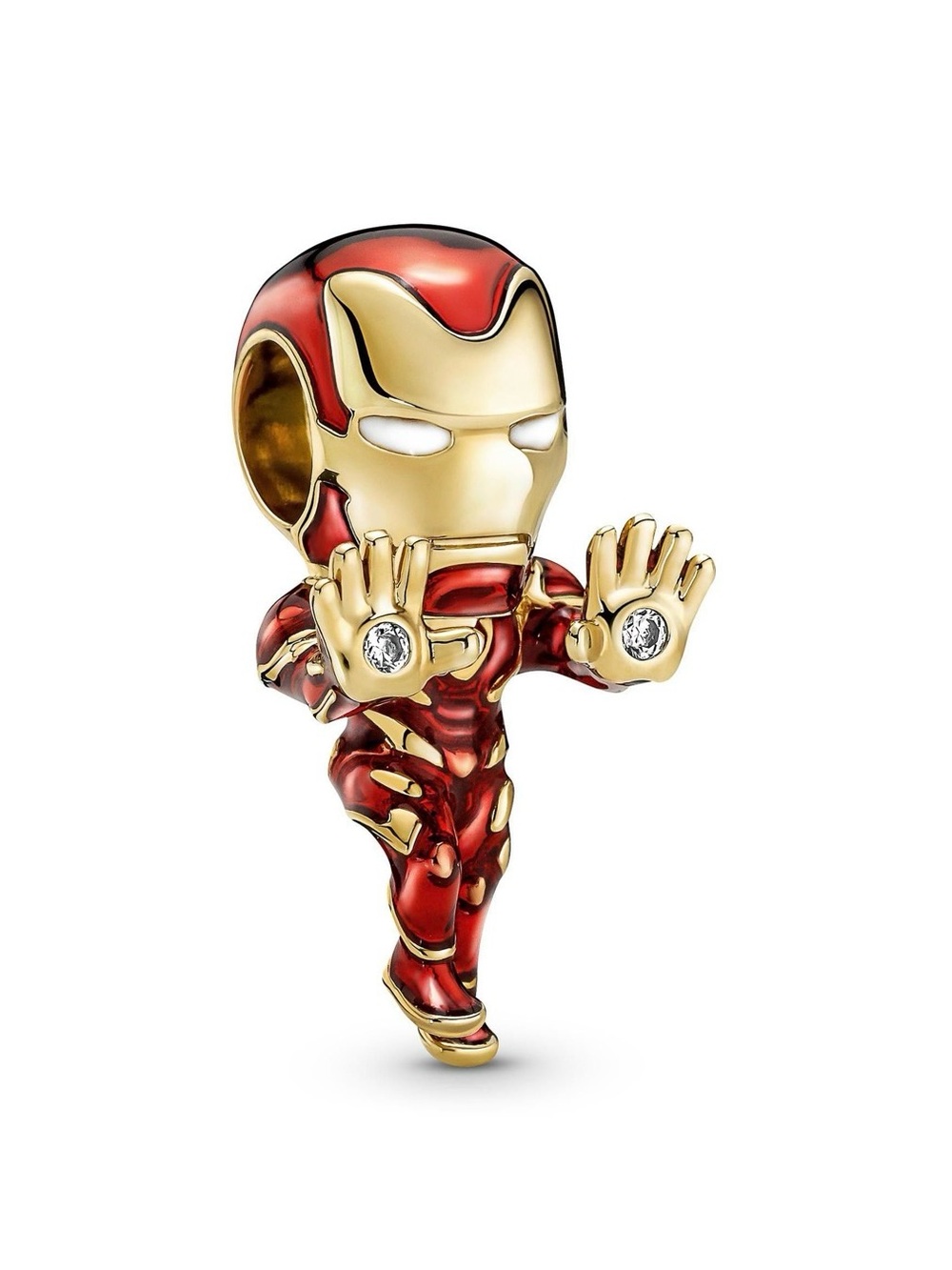 Pandora Marvel Iron Man 14k Gold-Plated & Red Enamel Charm